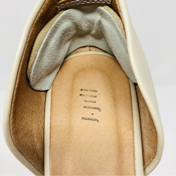 J JILL 10 Two-Tone Tan Cream D'Orsay Leather Pointed Toe Slip On Dressy Flats - Picture 8 of 16